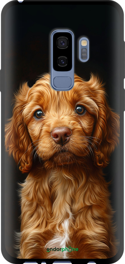 TPU чехол Cocker spaniel на черном фоне для Samsung Galaxy S9 Plus - 6137b-1365 изображение 