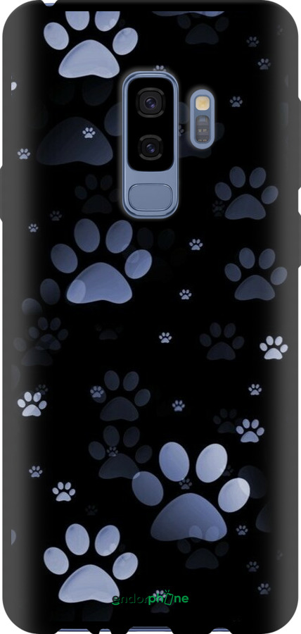 TPU чехол С синими отпечатками лап для Samsung Galaxy S9 Plus - 6441b-1365 изображение 
