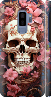 3D пластиковий матовий чехол Череп у рожевих квітах для Samsung Galaxy S9 Plus - 5965m-1365 изображение 
