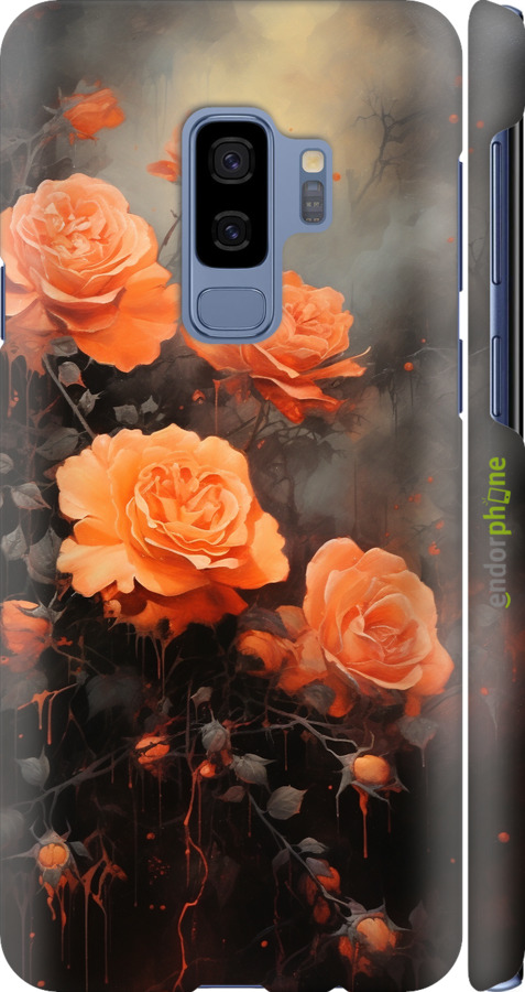 3D пластиковый глянцевый чехол Оранжевые розы для Samsung Galaxy S9 Plus - 5944c-1365 изображение 