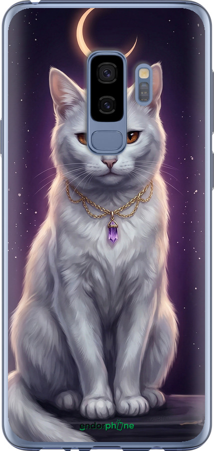 Силиконовый чехол Mystic White Cat Gothic Dark Purple Gold для Samsung Galaxy S9 Plus - 6805u-1365 изображение 