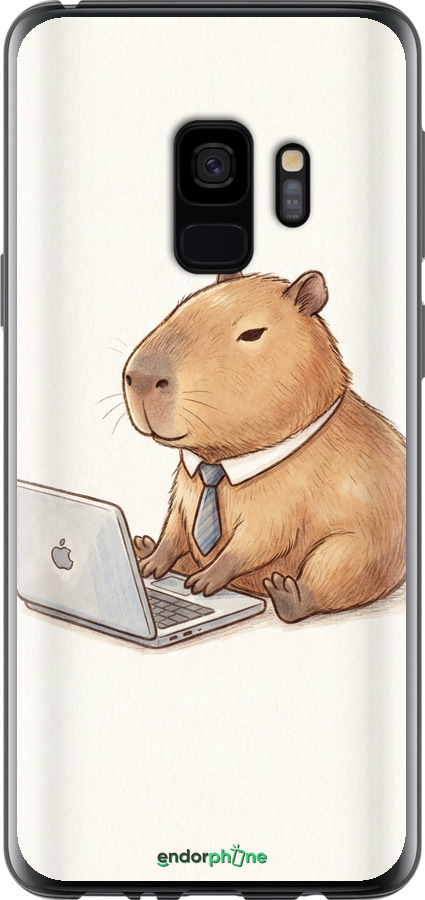 Силіконовий чехол Funny Capybara CEO Working для Samsung Galaxy S9 - 6777u-1355 изображение 