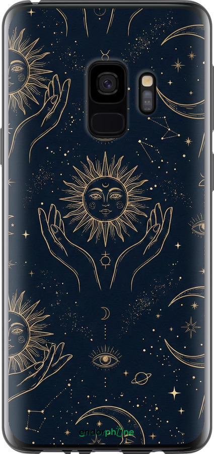 2D пластиковый чехол Celestial Harmony: Sun & Moon Gold Mystic Pattern для Samsung Galaxy S9 - 6778t-1355 изображение 