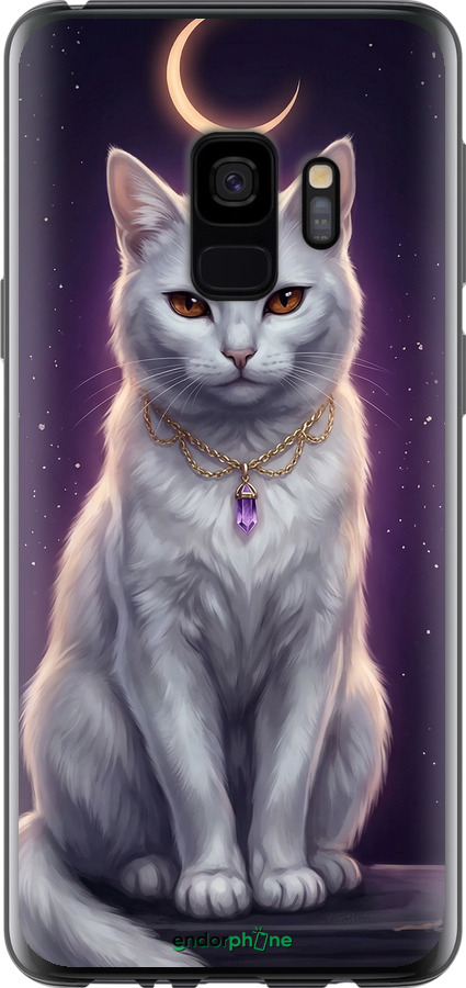 2D пластиковий чехол Mystic White Cat Gothic Dark Purple Gold для Samsung Galaxy S9 - 6805t-1355 изображение 
