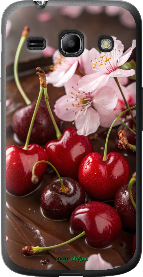Силиконовый чехол Вишня в шоколаде для Samsung Galaxy Star Advance G350E - 6698u-210 изображение 