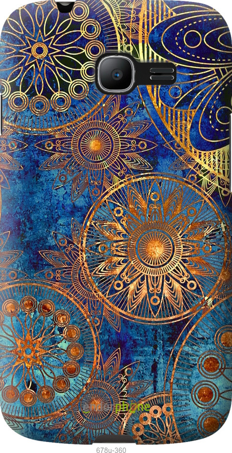 Силиконовый чехол Золотой узор для Samsung Galaxy Star Plus S7262 - 678u-360 изображение 