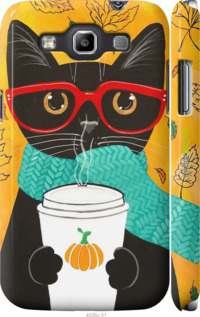 3D пластиковий матовий чехол Осінній кіт для Samsung Galaxy Win i8552 - 4026m-51 изображение 