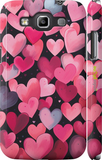 3D пластиковый матовый чехол Сердечки 4 для Samsung Galaxy Win i8552 - 5662m-51 изображение 