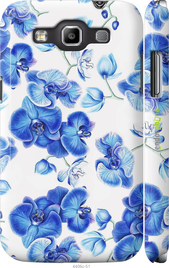 3D пластиковый глянцевый чехол Голубые орхидеи для Samsung Galaxy Win i8552 - 4406c-51 изображение 