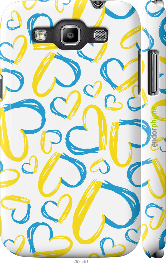 3D пластиковый глянцевый чехол Сердца UA для Samsung Galaxy Win i8552 - 5292c-51 изображение 
