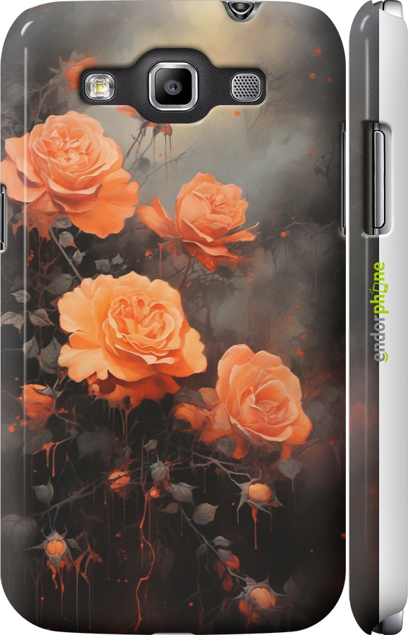 3D пластиковый глянцевый чехол Оранжевые розы для Samsung Galaxy Win i8552 - 5944c-51 изображение 