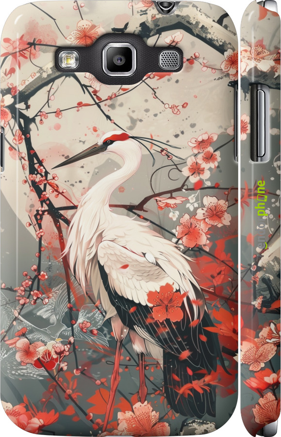 3D пластиковый матовый чехол Аист в цвету сакуры для Samsung Galaxy Win i8552 - 6109m-51 изображение 