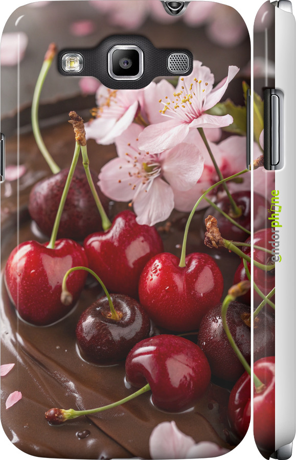 3D пластиковий глянцевий чехол Вишня у шоколаді для Samsung Galaxy Win i8552 - 6698c-51 изображение 