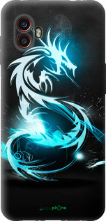 Силиконовый чехол Бело-голубой огненный дракон для Samsung Galaxy Xcover 6 Pro - 113u-2918 изображение 