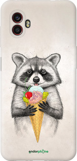 Силиконовый чехол Енотик с мороженым для Samsung Galaxy Xcover 6 Pro - 4602u-2918 изображение 