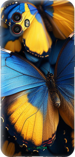 Силиконовый чехол Желто-голубые бабочки для Samsung Galaxy Xcover 6 Pro - 6046u-2918 изображение 