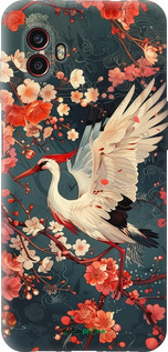 Силиконовый чехол Сакура и аист для Samsung Galaxy Xcover 6 Pro - 6108u-2918 изображение 