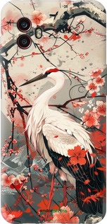 Силиконовый чехол Аист в цвету сакуры для Samsung Galaxy Xcover 6 Pro - 6109u-2918 изображение 