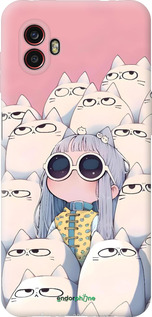 Силиконовый чехол Малышка с котами для Samsung Galaxy Xcover 6 Pro - 6295u-2918 изображение 