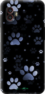 Силиконовый чехол С синими отпечатками лап для Samsung Galaxy Xcover 6 Pro - 6441u-2918 изображение 