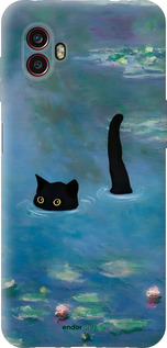 Силіконовий чехол Із зображенням кота та водяної лілії Monet для Samsung Galaxy Xcover 6 Pro - 6519u-2918 изображение 