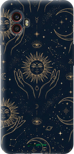 Силиконовый чехол Celestial Harmony: Sun & Moon Gold Mystic Pattern для Samsung Galaxy Xcover 6 Pro - 6778u-2918 изображение 