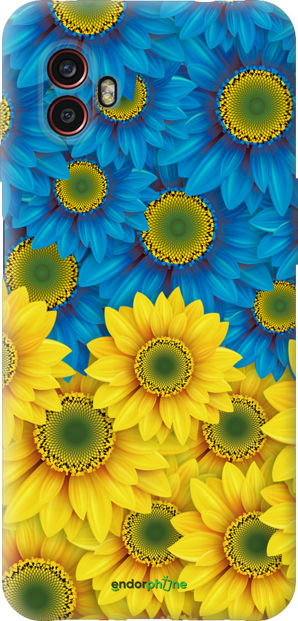 Силіконовий чехол Жовто-блакитні квіти  для Samsung Galaxy Xcover 6 Pro - 1048u-2918 изображение 