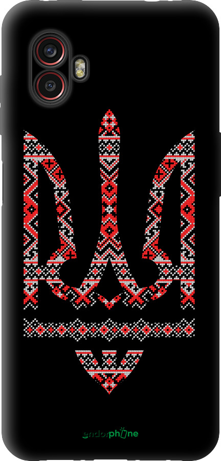 Силиконовый чехол Герб - вышиванка на черном фоне для Samsung Galaxy Xcover 6 Pro - 1196u-2918 изображение 