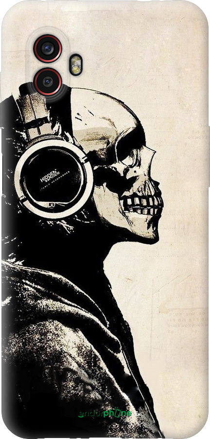 Силиконовый чехол Скелет-меломан v2 для Samsung Galaxy Xcover 6 Pro - 1200u-2918 изображение 