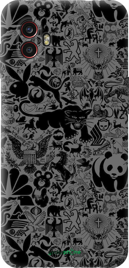 Силиконовый чехол Чёрно-серый стикер бомбинг для Samsung Galaxy Xcover 6 Pro - 2432u-2918 изображение 