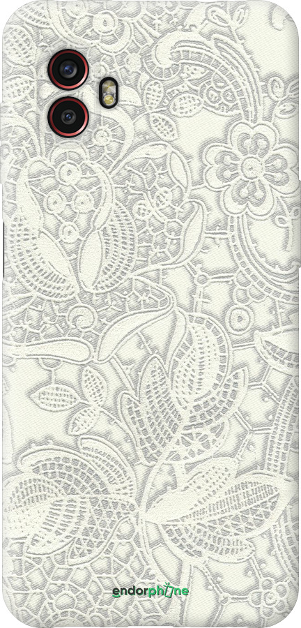 Силиконовый чехол Белое кружево для Samsung Galaxy Xcover 6 Pro - 4383u-2918 изображение 