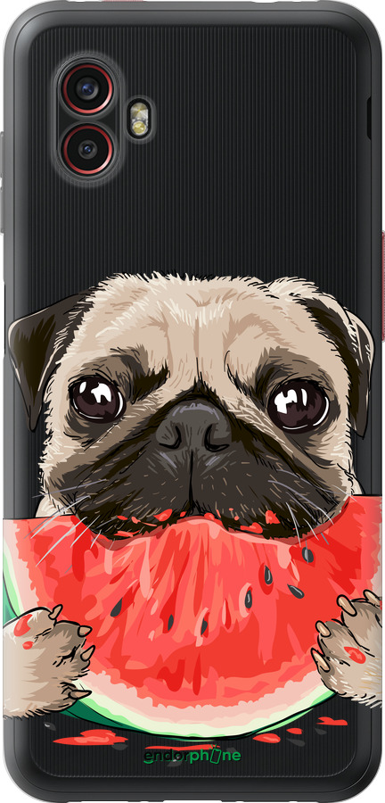 Силиконовый чехол Мопс и арбуз для Samsung Galaxy Xcover 6 Pro - 4665u-2918 изображение 