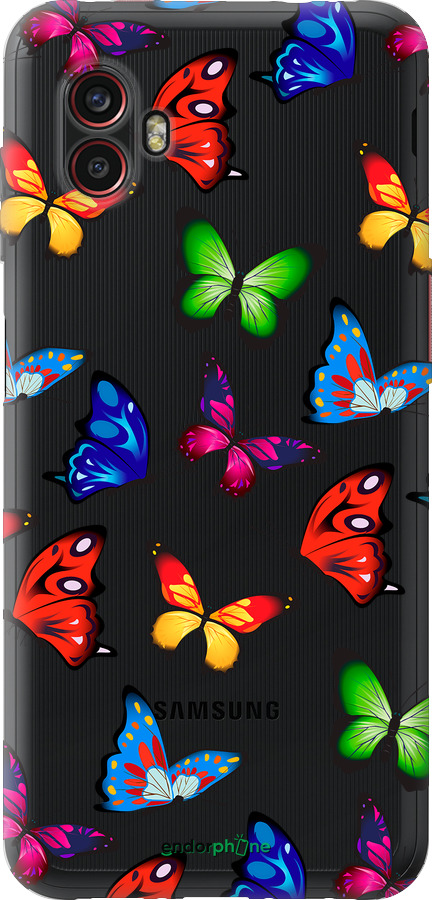 Силиконовый чехол Красочные мотыльки для Samsung Galaxy Xcover 6 Pro - 4761u-2918 изображение 