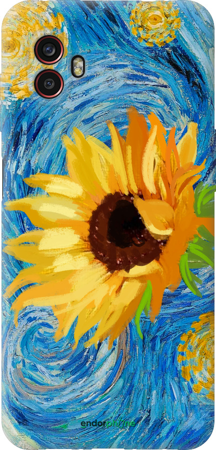 Силиконовый чехол Цветы желто-голубые для Samsung Galaxy Xcover 6 Pro - 5308u-2918 изображение 