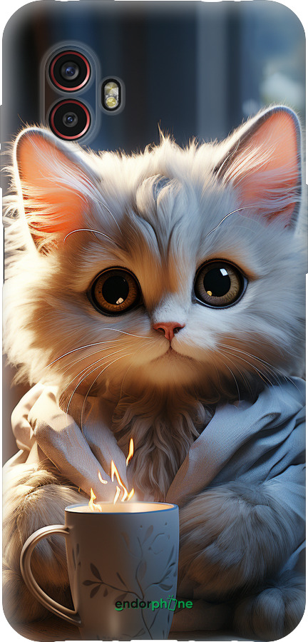 Силіконовий чехол Білий кіт для Samsung Galaxy Xcover 6 Pro - 5646u-2918 изображение 