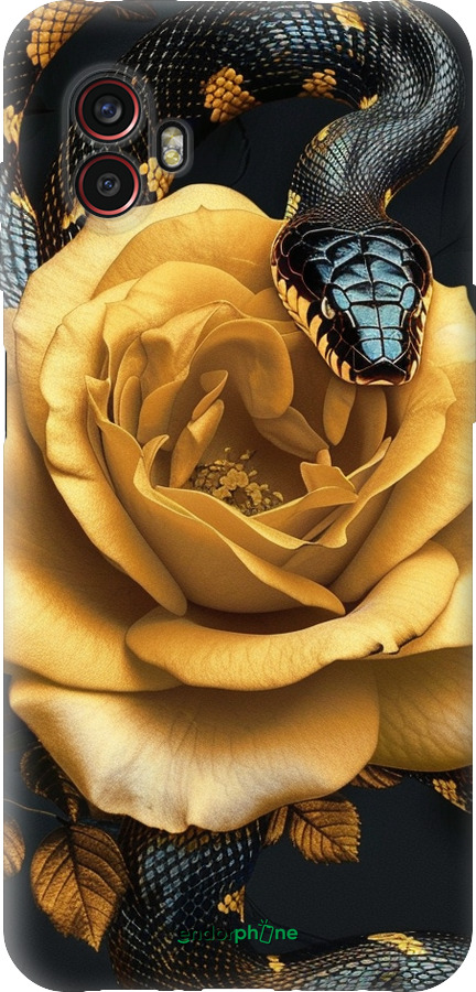 Силиконовый чехол Black snake and golden rose для Samsung Galaxy Xcover 6 Pro - 6068u-2918 изображение 