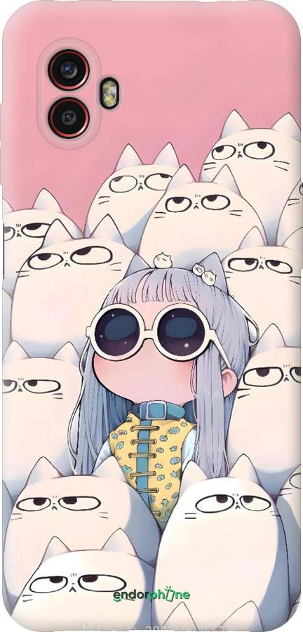 Силиконовый чехол Малышка с котами для Samsung Galaxy Xcover 6 Pro - 6295u-2918 изображение 