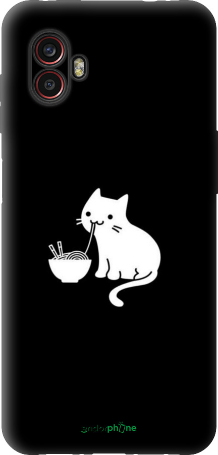 Силиконовый чехол С милым котом на черном фоне для Samsung Galaxy Xcover 6 Pro - 6528u-2918 изображение 