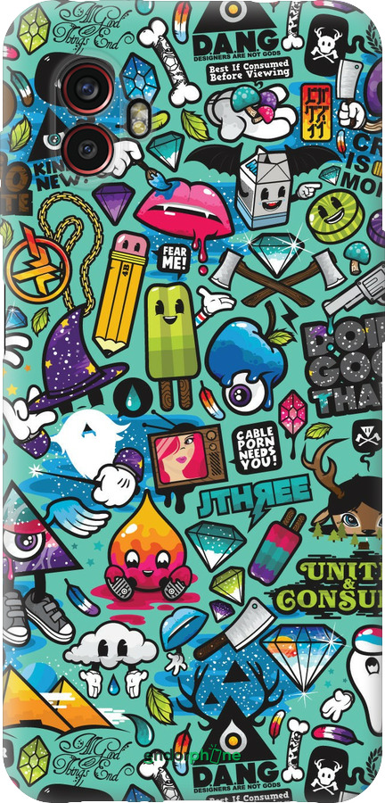 Силиконовый чехол Стикер бомбинг 1 для Samsung Galaxy Xcover 6 Pro - 693u-2918 изображение 