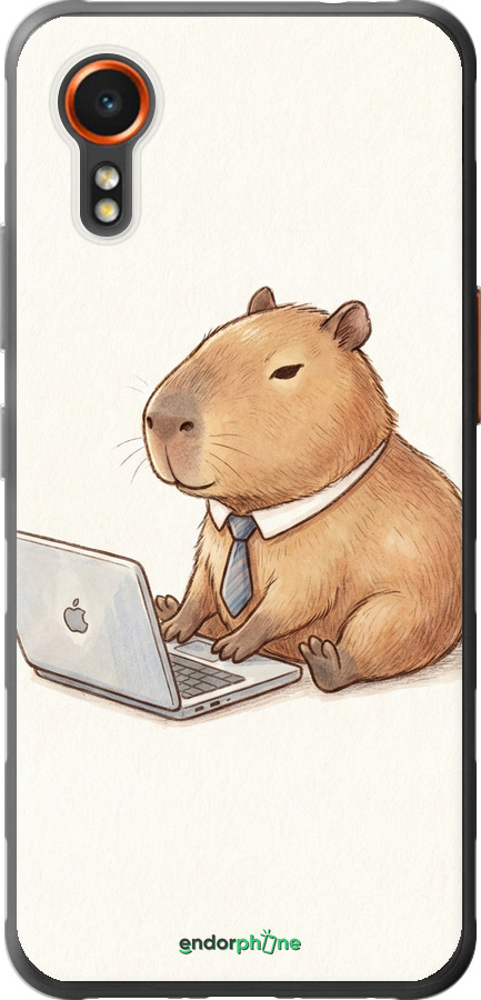Силиконовый чехол Funny Capybara CEO Working для Samsung Galaxy Xcover7 - 6777u-3695 изображение 