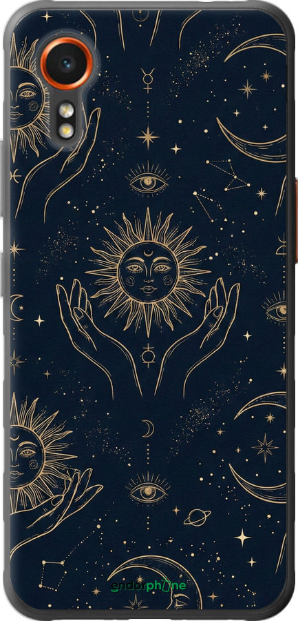 Силіконовий чехол Celestial Harmony: Sun & Moon Gold Mystic Pattern для Samsung Galaxy Xcover7 - 6778u-3695 изображение 