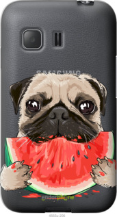 Силиконовый чехол Мопс и арбуз для Samsung Galaxy Young 2 G130h - 4665u-206 изображение 
