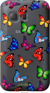 Силиконовый чехол Красочные мотыльки для Samsung Galaxy Young 2 G130h - 4761u-206 изображение 