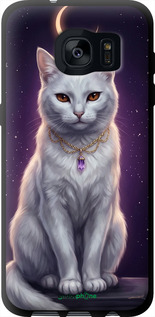 TPU чехол Mystic White Cat Gothic Dark Purple Gold для Samsung Galaxy S7 Edge G935F - 6805b-257 изображение 