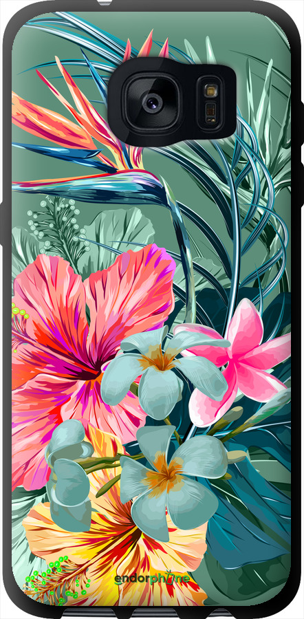 TPU чехол Тропічні квіти v1 для Samsung Galaxy S7 Edge G935F - 4667b-257 изображение 