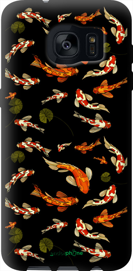 

Custodia in TPU nero Pesce Koi" for Samsung Galaxy S7 Edge G935F", Giallo