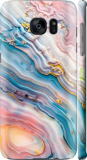3D пластиковый матовый чехол Мрамор красивый для Samsung Galaxy S7 Edge G935F - 6376m-257 изображение 