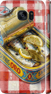 3D пластиковый матовый чехол Vintage Sardine Tin Phone для Samsung Galaxy S7 Edge G935F - 6772m-257 изображение 