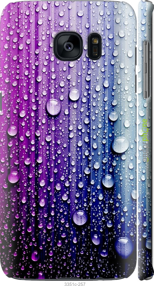 

3D пластиковий матовий чохол "Краплини води" для Samsung Galaxy S7 Edge G935F, Синій