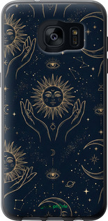 2D пластиковый чехол Celestial Harmony: Sun & Moon Gold Mystic Pattern для Samsung Galaxy S7 Edge G935F - 6778t-257 изображение 